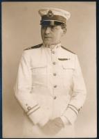 cca 1940 Kertész Dezső amerikai hajóskapitány / US marine captain fotó 15x11 cm Háta sérült