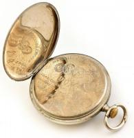 Doxa fémtokos zsebóra, másodpercmutatós, a számlapon hajszálrepedésekkel, a tokon kis kopással, műkö...