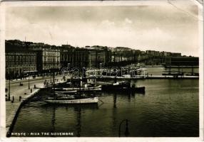 1938 Trieste, Trieszt; Riva Tre Novembre / port, steamships, tram (EB)
