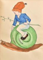 Cca. 1930 Emlékalbum. Bíró Margit névvel, rajzokkal, versekkel, korának megfelelő állapotban, 19x12c...