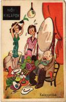 1952 Kalappróba. Női kalapok / humour (EM)
