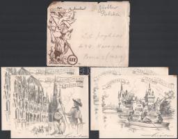 Márton Lajos (1891-1953): Gödöllő Jamboree 1933 Litográfia-sorozat 10 darabos. Budapest, [1933], Sze...