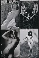 Eltérő időben (cca 1930 és cca1980 között) készült, szolidan erotikus felvételek, 4 db mai nagyítás különféle aktfotósok hagyatékából, 15x10 cm