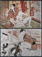 cca 1920 A japán kultúra erotikus ábrázolásai, Fekete György budapesti fényképész hagyatékából (erotikus fotó gyűjteményéből) 4 db mai nagyítás, 10x15 cm