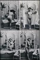 cca 1910 A fürdőszoba női titkai, szolidan erotikus felvételek, 4 db mai nagyítás, 15x10 cm