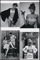Női fehérneműk és bájos viselőik, eltérő időben készült felvételek (cca 1910 és cca 1980 között), 4 db mai nagyítás, 15x10 cm