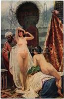 1920 Sklavenhändler / Erotic nude lady art postcard. Art moderne 737. s: Druet