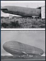 cca 1910 és 1930 között, különféle léghajók, 4 db mai nagyítás, 10x15 cm