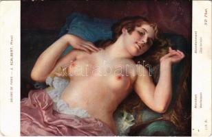 Verlassen / Abandonment. Erotic nude lady art postcard. Salons de Paris ND Phot. s: J. Scalbert (EK)
