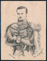 cca 1853 Görgey Artúr portréja. Litográfia. Isépy Victor Jelzett 9x12 cm