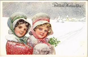 Fröhliche Weihnachten! / Christmas greeting art postcard. B.K.W.I. 2931-1. s: K. Feiertag (fl)