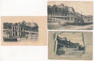 Budapest I. Várkerti Bazár és sétány - 3 db régi képeslap / 3 pre-1915 postcards