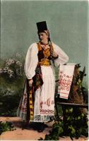 Erdélyi szász leány / Sachsen-Mädchen in Ungarn (Siebenbürgen) / Transylvanian-Saxon folklore
