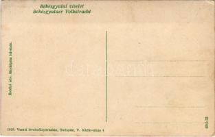 Békésgyulai viselet. Vasúti levelezőlapárusítás 1916. / Hungarian folklore