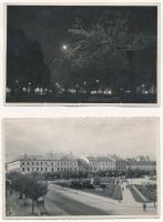 Kolozsvár, Cluj; Tér nappal és éjjel - 2 db régi képeslap / square during the day and at night - 2 pre-1945 postcards