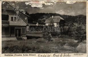 1941 Kolibica, Colibita; Pension Seiler Römer. Foto-Sport / szálloda / hotel (felszíni sérülés / surface damage)