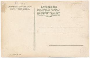 ~1908. Kossuth Lajost és Kossuth bankókat ábrázoló litográf képeslap