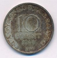 1948. 10Ft Ag "Széchenyi" T:1-,2 patina 
Adamo EM2