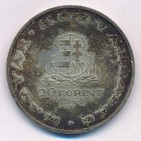 1948. 20Ft Ag "Táncsics" T:1-,2 patina 
Adamo EM3