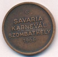 1966. Savaria Karnevál Szombathely / Claudius Caesar AVG PM TRIM PPP kétoldalas, bronzozott Al emlékérem (30mm) T:1-