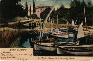 1904 Abbazia, Opatija; Kleiner Bootshaufen / Kis csónakkikötő / small boat port (EK)