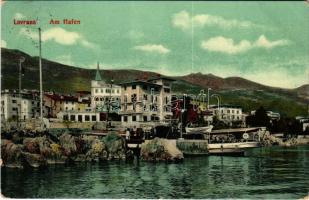 1913 Lovran, Lovrana; Am Hafen / kikötő / port