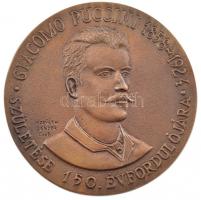 Horváth Sándor (1939-) 2008. Giacomo Puccini 1858-1924 - születése 150. évfordulójára kétoldalas, öntött bronz plakett (98mm) T:1-