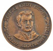 Bognár György (1944-) 1987. Beszédes József 1787-1852 kétoldalas, öntött bronz emlékérem, tokban (~74-76mm) T:1