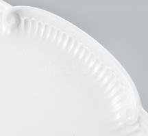 Herendi nagyméretű húsos tál. Fehér mázas, jelzett, hibátlan, 39,5x27 cm