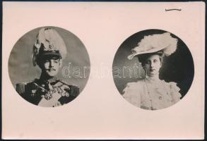 1913 Manuel exkirály és Auguszta . Az Est sajtófotója. hozzátűzött felirattal / 1914 Press photo with stich 17x11 cm