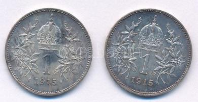 Ausztria 1915. 1K Ag (2x) "Ferenc József" T:2,2- patina, ph
Austria 1915. 1 Corona Ag (2x...