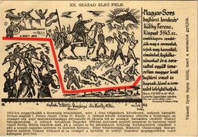 XX. Század első fele. A Magyar Sors - bajtársi levelezés I. sz. (hadtörténeti) 22 darabos képeslapsorozatból, Horthy Miklós. Kiadja a Magyar Nemzeti Szövetség s: Kuthy Ferenc (EB)