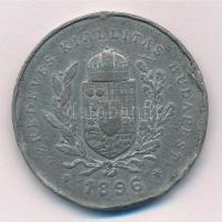 1896. "Árpád a honalapító - 896 - 1896 / Ezredéves Kiállítás Budapest" ón emlékérem (38mm)...
