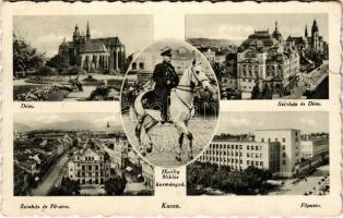 1939 Kassa, Kosice; Horthy Miklós kormányzó, színház és dóm, Fő utca, Főposta / theatre, cathedral, street, post office (r)