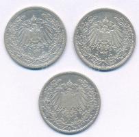 Német Birodalom 1905D-1914A 1/2M Ag (3xklf) T:2-,3 patina
German Empire 1905D-1914A 1/2 Mark Ag (3x...