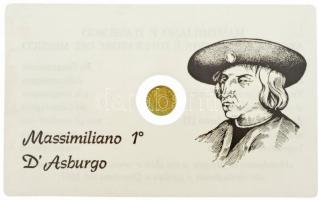 DN "I. Miksa" jelzetlen modern mini Au pénz, lezárt, eredeti műanyag tokban (0.333/10mm) T...