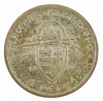 1938. 5P Ag "Szent István" dísztokban T:1- patina Adamo P8.1