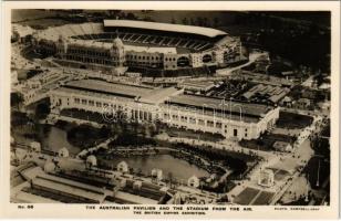 London, British Empire Exhibition 1924. The Australian Pavilion and the Stadiom from the Air. aerial view. Photo Campbell-Grey