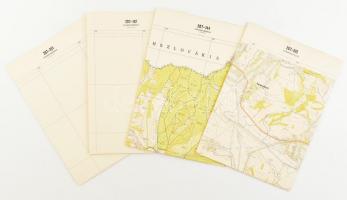 1969 4 db Nógrád megye topográfiai térkép (Karancsberény, Karancslapujtő), egymással érintkezőek, 1 : 10.000, M. N. Térképészeti Intézet, hajtva, 58x58 cm