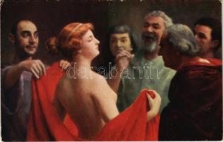 Phryne. Genty erotic art postcard. Moderne Kunst Verlag 2133. s: Frappa