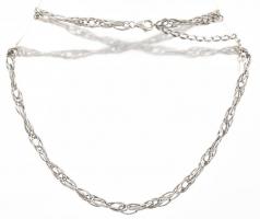 Ezüst(Ag) csavart, fonott nyaklánc, jelzett, h: 45-50 cm, nettó: 8,4 g