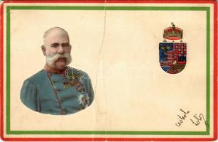 1900 Ferenc József és dombornyomott címer / Franz Joseph and embossed coat of arms (fa)