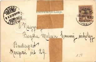 1900 Ferenc József és dombornyomott címer / Franz Joseph and embossed coat of arms (fa)