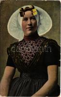 Zeeland / Dutch folklore, lady from Zeeland (kopott sarkak / worn corners)