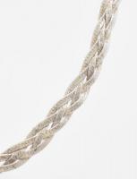 Ezüst(Ag) négyszálas fonott nyaklánc, jelzett, h: 50 cm, nettó: 10,9 g