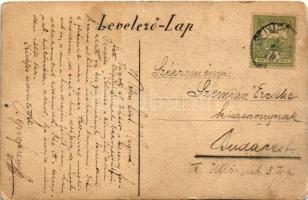 Selmecbánya, Schemnitz, Banská Stiavnica; Kézzel rajzolt és festett egyedi művészlap / Hand-drawn an...