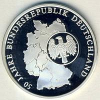 NSZK 1990 "50 éves az NSZK" Ag 20g T:PP