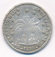 Bolívia 1859. 4S Ag (12,95g) T:2-,3 ph.
Bolivia 1859. 4 Soles Ag (12,95g) C:VF,F edge error
Krause...