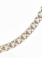 Ezüst(Ag) fantáziaszemes nyaklánc, jelzett, h: 45,5 cm, nettó: 18,3 g