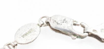 Ezüst(Ag) fantáziaszemes nyaklánc, jelzett, h: 45,5 cm, nettó: 18,3 g